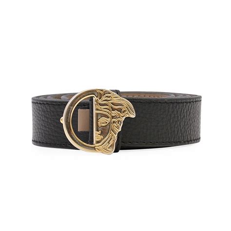 versace collection half face open buckle belt